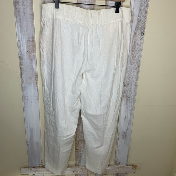 Lily Pulitzer Ivory Linen Cotton Blend Wide Leg - Picture 3 of 10